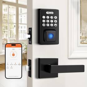 Probrico B0d2kc25lg Keyless Entry Door Lock Handle Smart Locks For Front Black Keypad