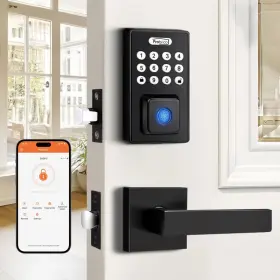 B0d2kc25lg Probrico Keyless Entry Door Lock Handle Smart Locks For Front Black Keypad