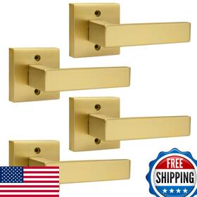Probrico B0d5x5wr4j Brushed Gold Dummy Door Handle Interior Levers Square Single