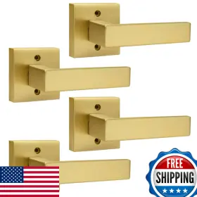B0d5x5wr4j Probrico Brushed Gold Dummy Door Handle Interior Levers Square Single