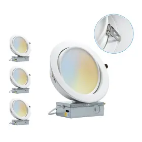 Vgb6-5w3-4p Procuru 4-pack 6-inch Gimbal Heavy Duty 12w 7 Inch Trim Led 2700k-6000k 5cct Adjustab