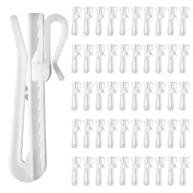 Vzq7ruk6d Psyqtsuary 50 Pcs Plastic Curtain Hooks Adjustable Pinch Hook Clips Drapery