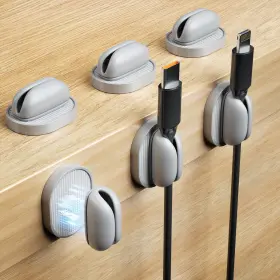 Da036 Puretor 6 Pack Magnetic Cable Clips Adjustable Cord Holder For Under Desk Mana