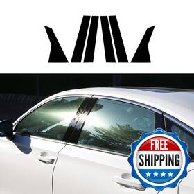 Pursuestar B0b19mqgbb 6pcs Glossy Black Car Window Pillar Post Vinyl Stickers Trim Cover