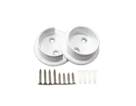 Ps05-001 Qcaa Heavy Duty Solid Metal Closet Rod Socket Set 1-3/8ftft Matte White 1 Pa