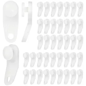 695937 Qianyu 100 Pcs Plastic Curtain Track Glider Hooks White Rail Slider