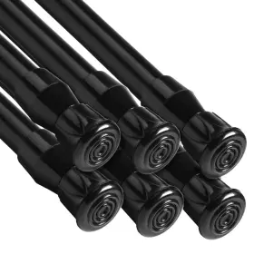 Qilerr 778778856319 Tension Rods 28 To 48 Inches 6 Pack Adjustable Extension Black Spring Loaded