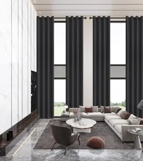 Qa-elc-bk-168 Qiseca Extra Long Curtains High Ceiling Drapes 168 Inch Length 14ft For Liv
