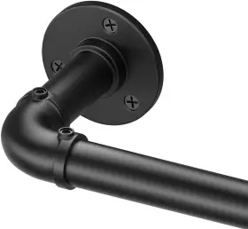 8578 Qouara Curtain Rods For Windows 48 To 48-84inch/1 Pack Black