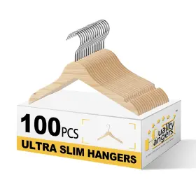 Wlmk32-nt-20 Quality Hangers 12 Inch Kids Wooden 100-pack Ultra Slim 0.31ftft Plywood Desi