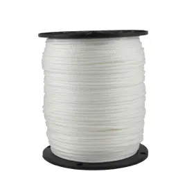Quality Nylon Rope 617268262608 1/8 Inch White Dacron Polyester - 1000 Foot Spool Solid Braid Indust