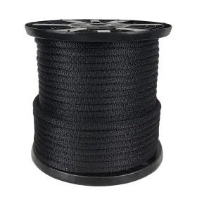 Quality Nylon Rope 617268262639 1/2 Inch Black Dacron Polyester - 250 Foot Spool Solid Braid Industr