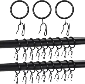Qunclay 726084023451 100 Set 1.26 Inch Metal Curtain Rings With Eyelets Hooks For Dra
