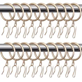 Wv-qunclay-7419 Qunclay 100 Set 1.65 Inch Metal Curtain Rings With Eyelets Hooks For