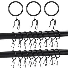 Wv-qunclay-7420 Qunclay 100 Set 1.65 Inch Metal Curtain Rings With Eyelets Hooks For