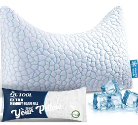 Qutool A1/pillow/007/coolplus-q Cooling Side Sleeper Pillow For Neck And Shoulder Pain Relief Adjusta