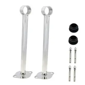 Wby2168 Raanb Wardrobe Pipe Bracket Ceiling Mounting Rail Rod Support Socket 250mm/9.8 Inch Length