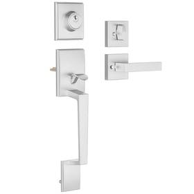 Rafeciee B0fs7s2m4j Satin Nickel Front Door Handle And Deadbolt Set Lock