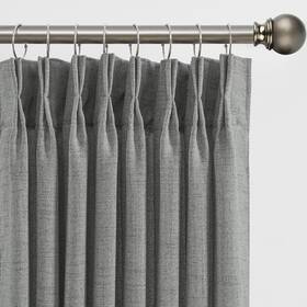 Rain City Rc-hzcl-11grey-42140 2 Panels Set Extra Long 140 Inch Curtains - Pinch Pleated With Hooks Textured