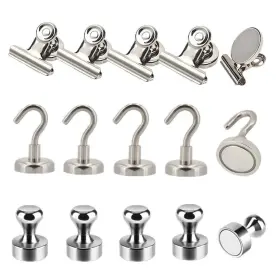 Rakizbe 682559143966 Refrigerator Magnets Magnet Push Pins/magnet Clips/magnetic Hooks Set Brushe