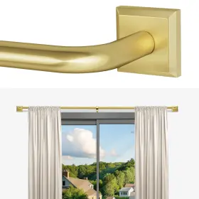 Cr027-28-48gd Rbycos Gold Curtain Rods For Windows 28-48inch Heavy Duty French Return Rod Wrap Ar