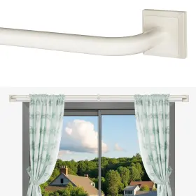 Cr027-48-90ww Rbycos White Curtain Rods For Windows 48-90inch 4-7.5ft Heavy Duty Wrap Around Blac