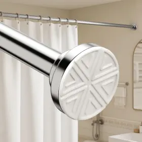 Ylg-s-141cm Rdsxive Silver Shower Curtain Rod 26 50 Inch Adjustable Spring Tension Ro