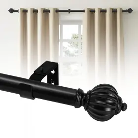 Ref-a90-28-48-blk Refrze Black Curtain Rods 28-48 Inch Heavy Duty Adjustable For Living Room And Ou