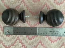 Hcf-212 Regency Wooden Ball Finials For 1 3/8 Inch Dia. Curtain Pole Espresso Finish - Fluted