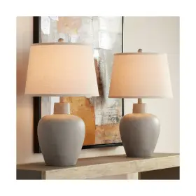 69h77 Regency Hill Glenn Rustic Country Cottage Style Table Lamps 27 Inch Tall Set Of 2