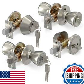 Reluen B01mctqljm Set Of 2 Mobile Home Door Lock Exterior Keyed Knobs