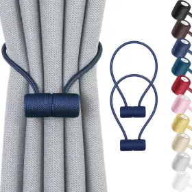 Remunkia 445014989966 Magnetic Curtain Tiebacks 2 Pack Tie Backs Holder Outdoor Cur
