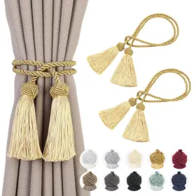 Re-clk-tassel-2-gold-us Remunkia 2 Pack Gold Curtain Tiebacks Rope Tassel Decorative Holdbacks
