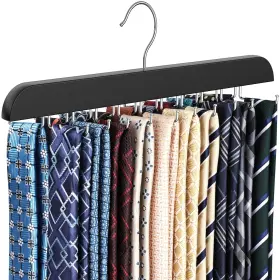 Resovo 765133886111 Upgraded Tie Rack Hanger With 20 Foldable Metal Hooks Space Saving Ne
