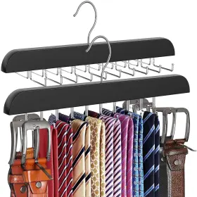 Resovo 765133886128 Upgraded Tie Rack Hanger With 20 Foldable Metal Hooks Space Saving Necktie O