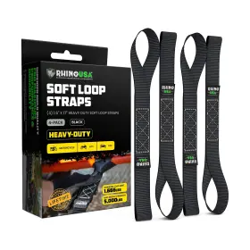 Rhino Usa 646437408493 Soft Loop Tie Down Straps 4-pack - 1.6 Inch X 17 5 000 Lbs