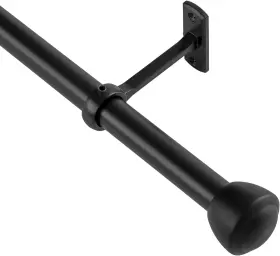 Gjghei-144168 Rinnjiyy Telescoping Curtain Rods For 48 -168 Black