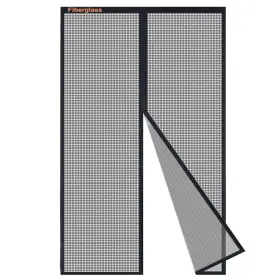 Risareyi 771014108960 Fiberglass Magnetic Screen Door Actual Size 72 Inch X80 Black Bugs Net Thicker M