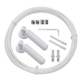 Risbay Rsb1992 Wall Mount Curtain Wire Rod Set 5m/16.4ft Adjustable Drape S