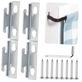 Risedirectly-uk Rd-singlerods-029 4pcs Heavy Duty Curtain Rod Brackets Adjustable Metal Holders For