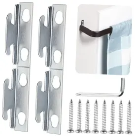 Rd-singlerods-029 Risedirectly-uk 4pcs Heavy Duty Curtain Rod Brackets Adjustable Metal Holders For