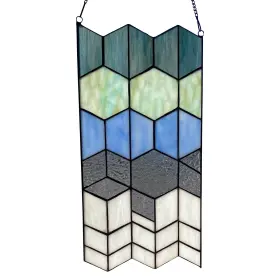 River Of Goods 810105590319 Geometric Coastal Scales Stained Glass Window