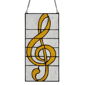 River Of Goods 810105590395 Treble Clef Gold And Clear Stained Glass
