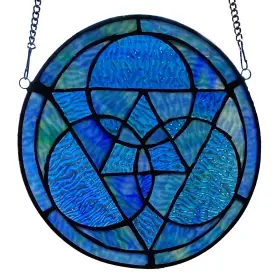 River Of Goods 810105590449 Kaleidoscope Blue Tiffany-style Stained Glass