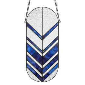 River Of Goods 810105590968 Arrows Blue Vertical Stained Glass Window