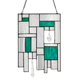 River Of Goods 810105590999 Geometric Stained Glass Window Panel With