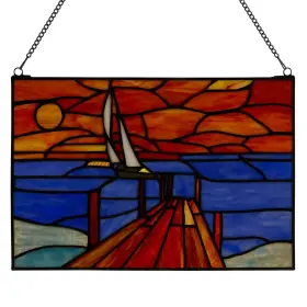 River Of Goods 810105592580 Sailboat At Sunset Stained