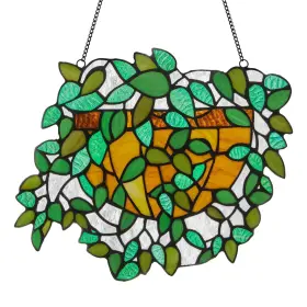 River Of Goods 810105595604 Hanging Plant Stained Glass Window Panel
