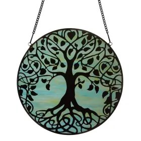 River Of Goods 810105595642 Tree Life Stained Glass Window Panel - 10 Inch