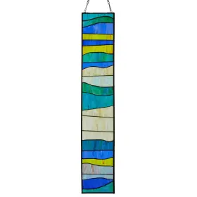 River Of Goods 810105595925 Geometric Waves Stained Glass Window Panel